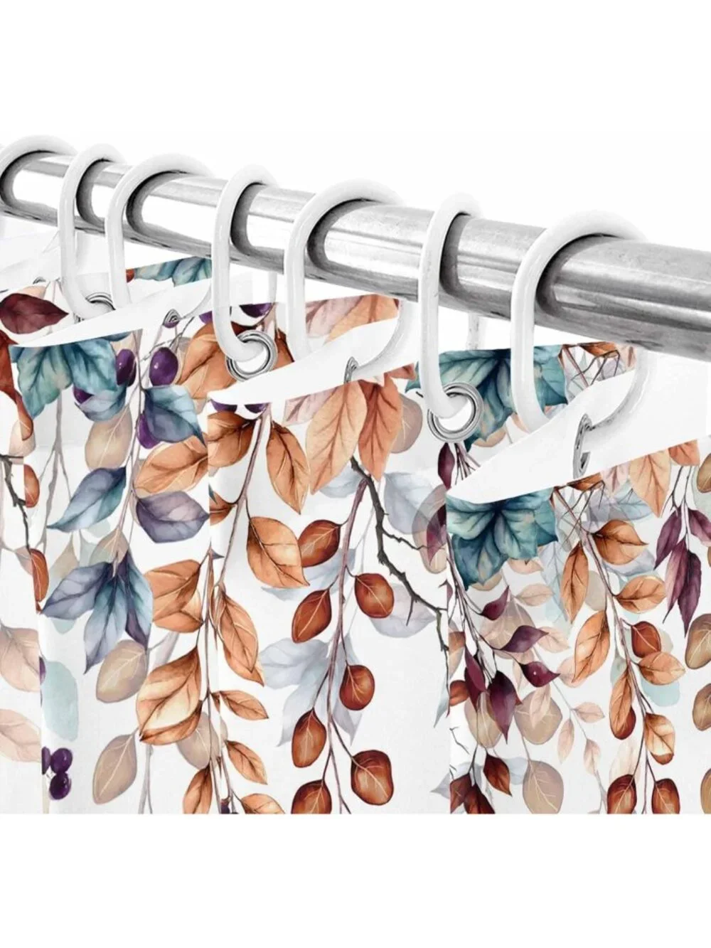 Autumn Pumpkins & Eucalyptus Shower Curtain Set, Waterproof Bathroom Decor 60x72